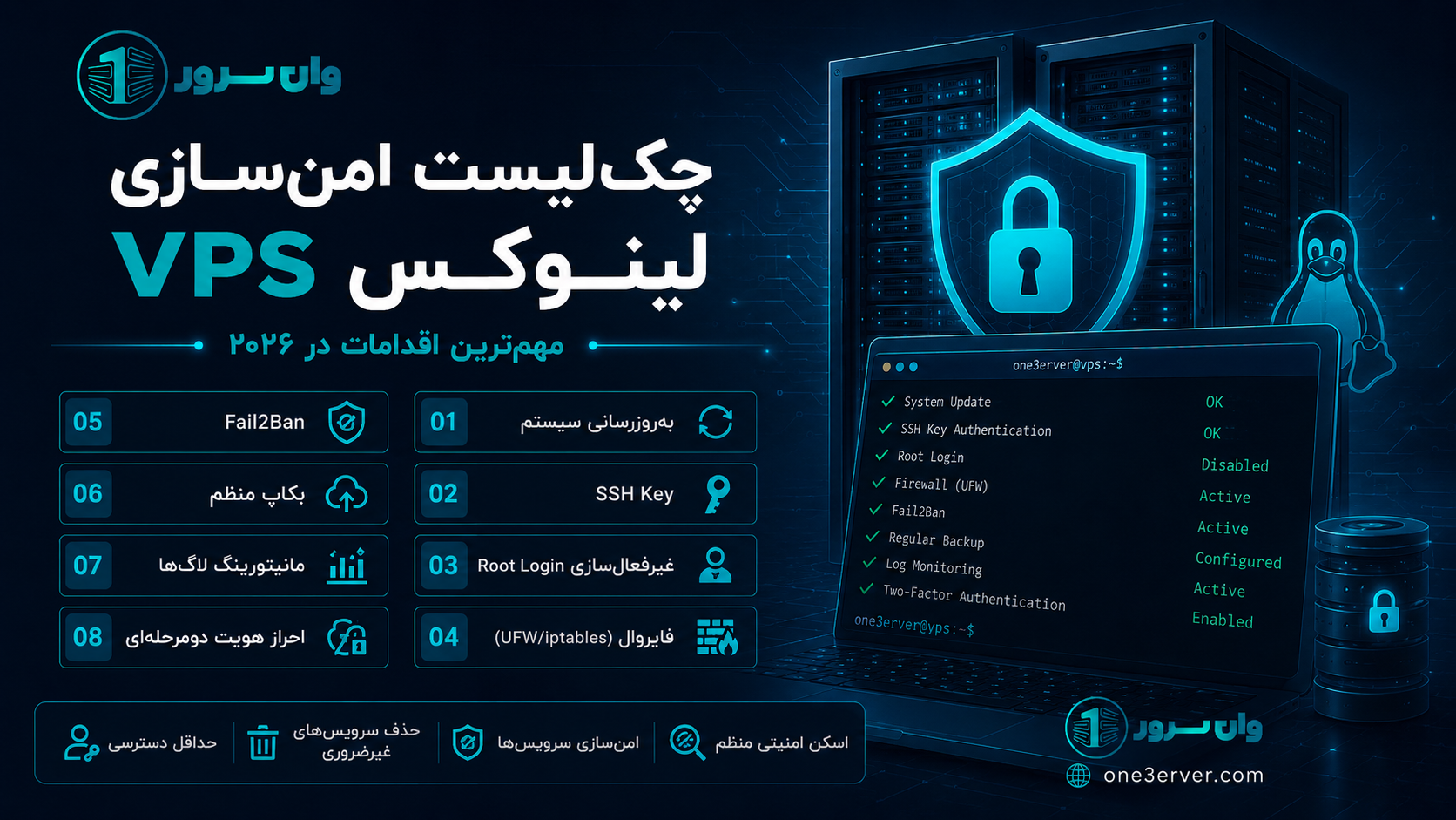 راهنمای امن‌سازی VPS لینوکس در سال ۲۰۲۶؛ ۱۵ اقدام ضروری برای محافظت از سرور