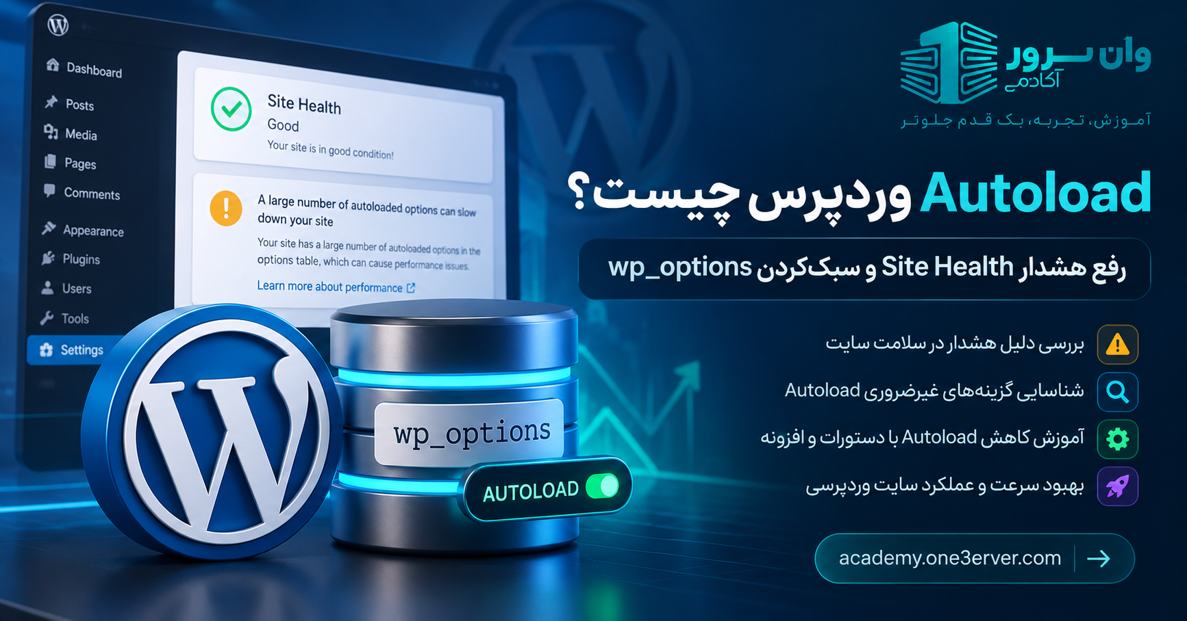 Autoload وردپرس چیست؟ رفع هشدار Site Health و سبک‌کردن wp_options