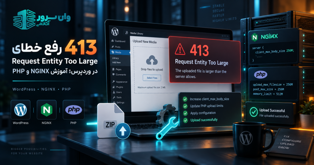 رفع خطای 413 Request Entity Too Large در وردپرس؛ آموزش NGINX و PHP