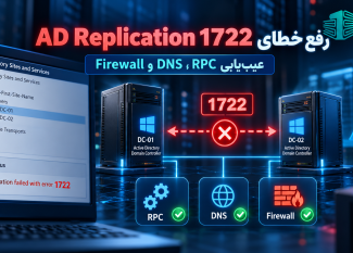 رفع خطای AD Replication 1722 در Windows Server؛ عیب‌یابی RPC، DNS و Firewall