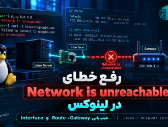 رفع خطای Network is unreachable در لینوکس؛ عیب‌یابی Route، Gateway و Interface